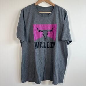 Marlboro Style Wallen Bullhead Country Band Tee Shirt Gray Pink Concert Size XL